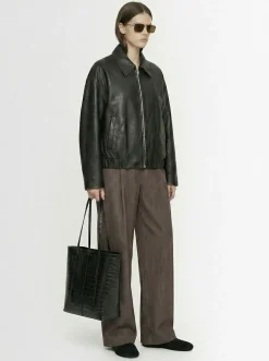 Abilso embossed leather tote bag