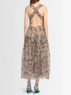 Amello silk long dress