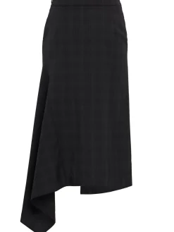 Asymmetrical wool skirt