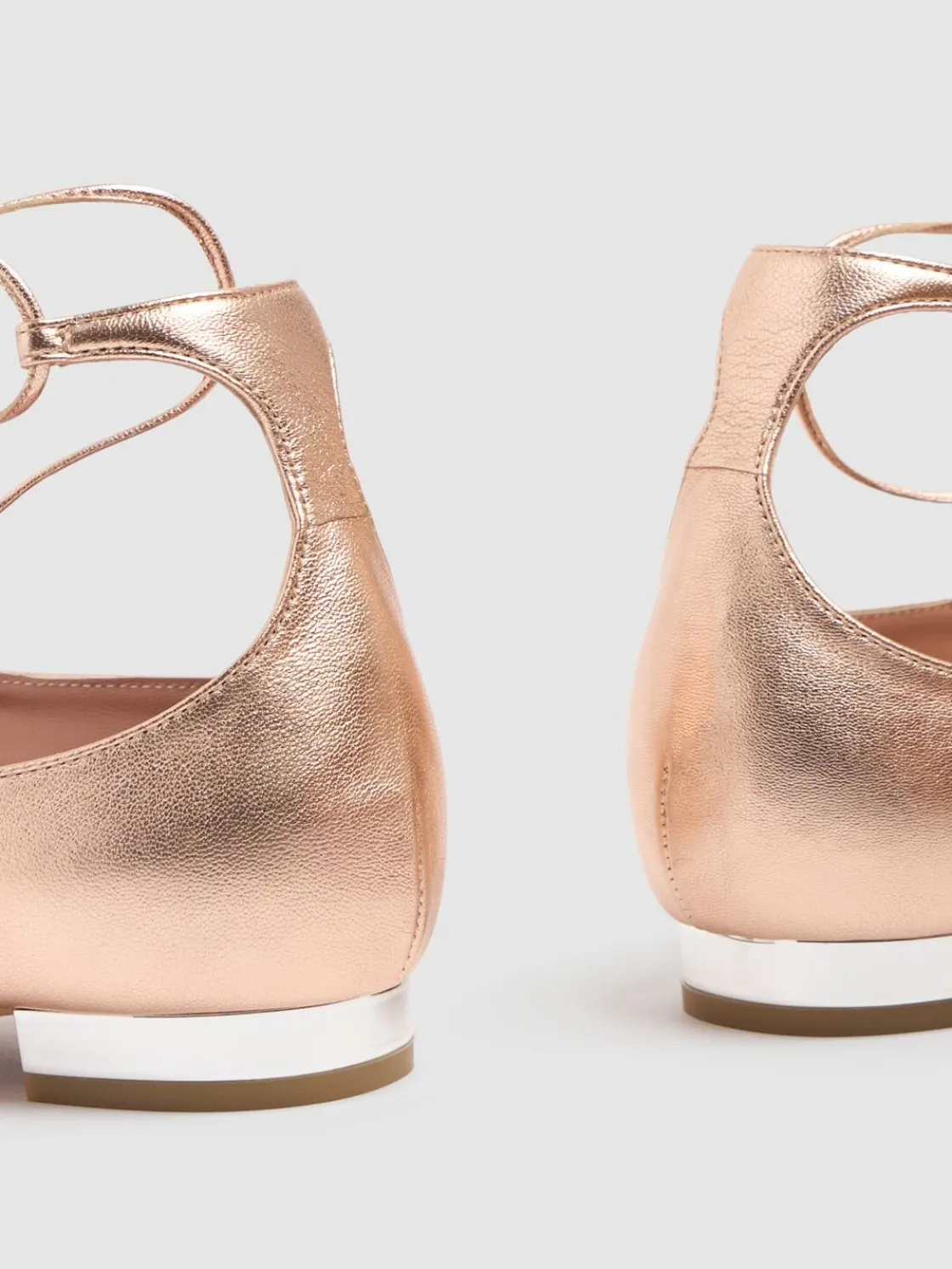 Ballerine Gaby in pelle metallizzata 10mm