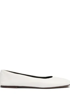 Ballerine quadrate in pelle