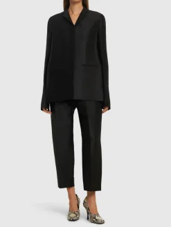 Blazer Crittan in faille di seta e lana