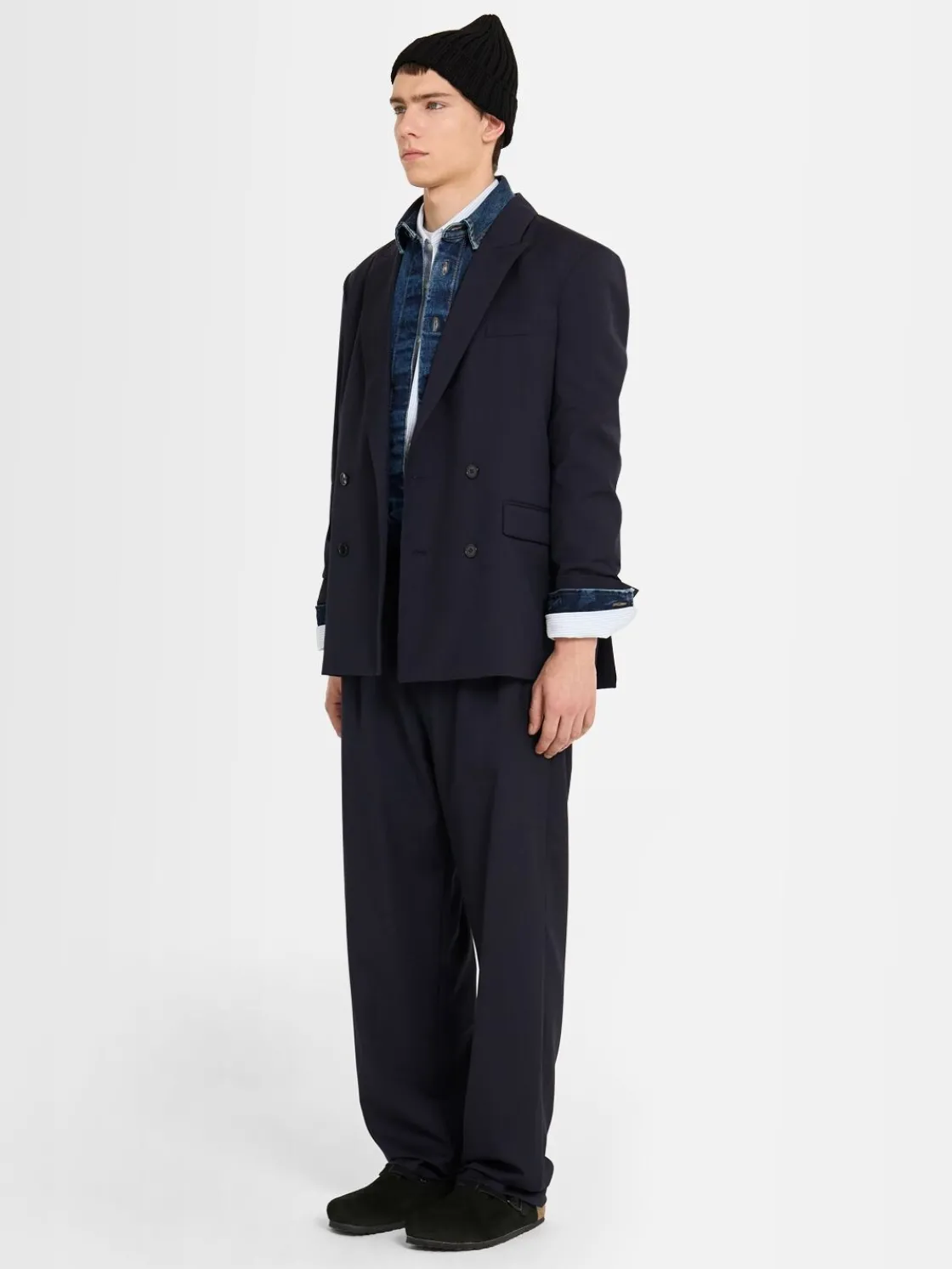Blazer doppiopetto in twill di lana