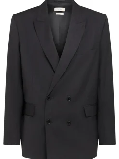 Blazer doppiopetto in twill di lana