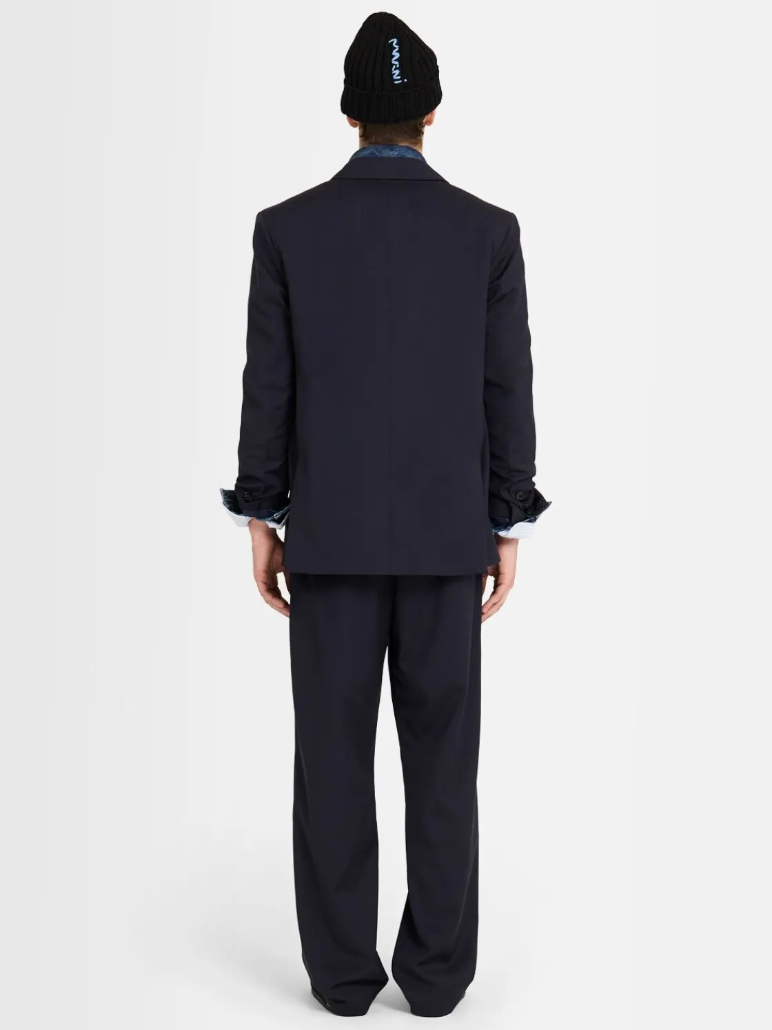 Blazer doppiopetto in twill di lana