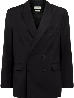 Blazer doppiopetto in twill di lana