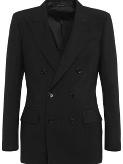 Blazer Dyllan gessato in lana e mohair