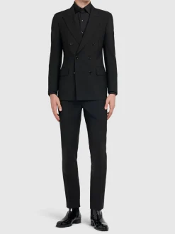 Blazer Dyllan gessato in lana e mohair