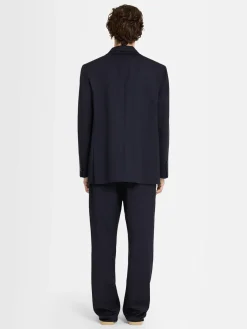 Blazer monopetto in twill di lana