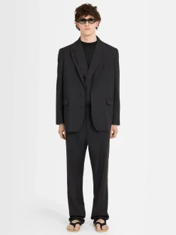 Blazer monopetto in twill di lana