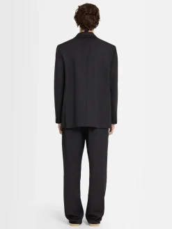 Blazer monopetto in twill di lana