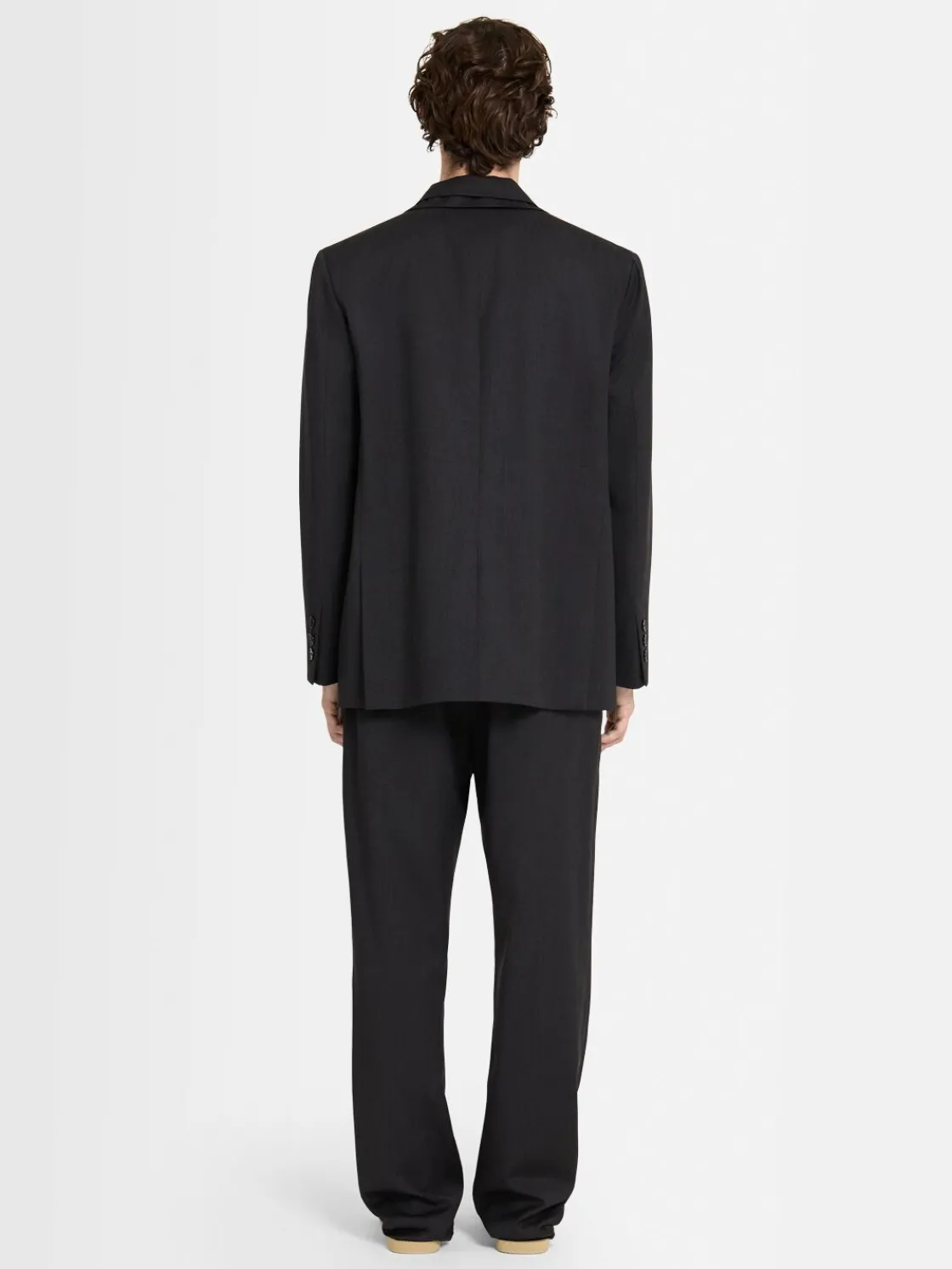 Blazer monopetto in twill di lana