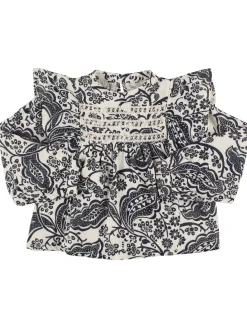 Blusa in cotone stampato / ricami