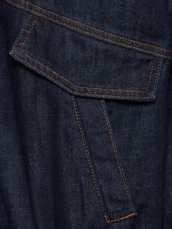 Bomber in denim con zip