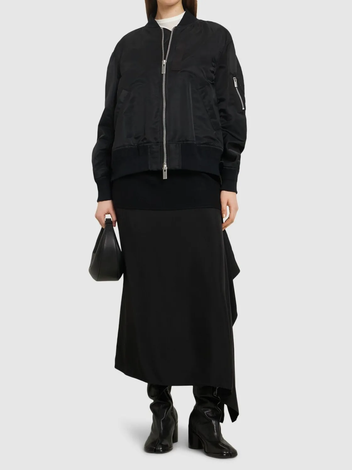Bomber in nylon con zip