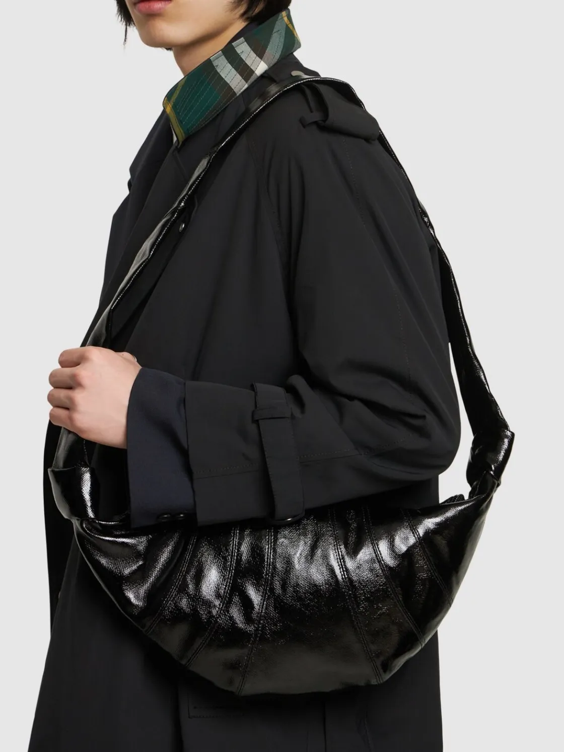 Borsa media Croissant in cotone spalmato