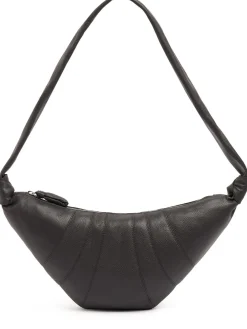 Borsa media Croissant in pelle martellata