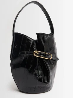 Borsa mini Belted Bucket in pelle di anguilla