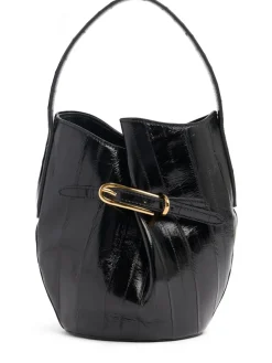 Borsa mini Belted Bucket in pelle di anguilla