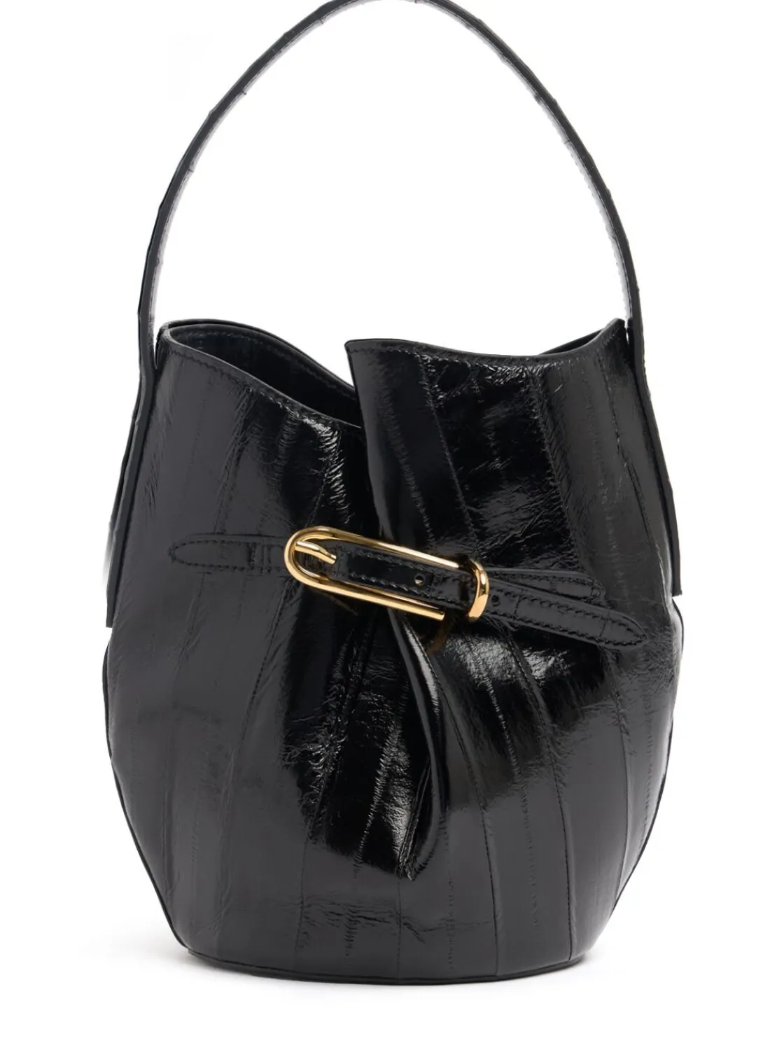 Borsa mini Belted Bucket in pelle di anguilla
