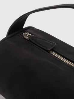 Borsa Round 90s in nabuk con manico