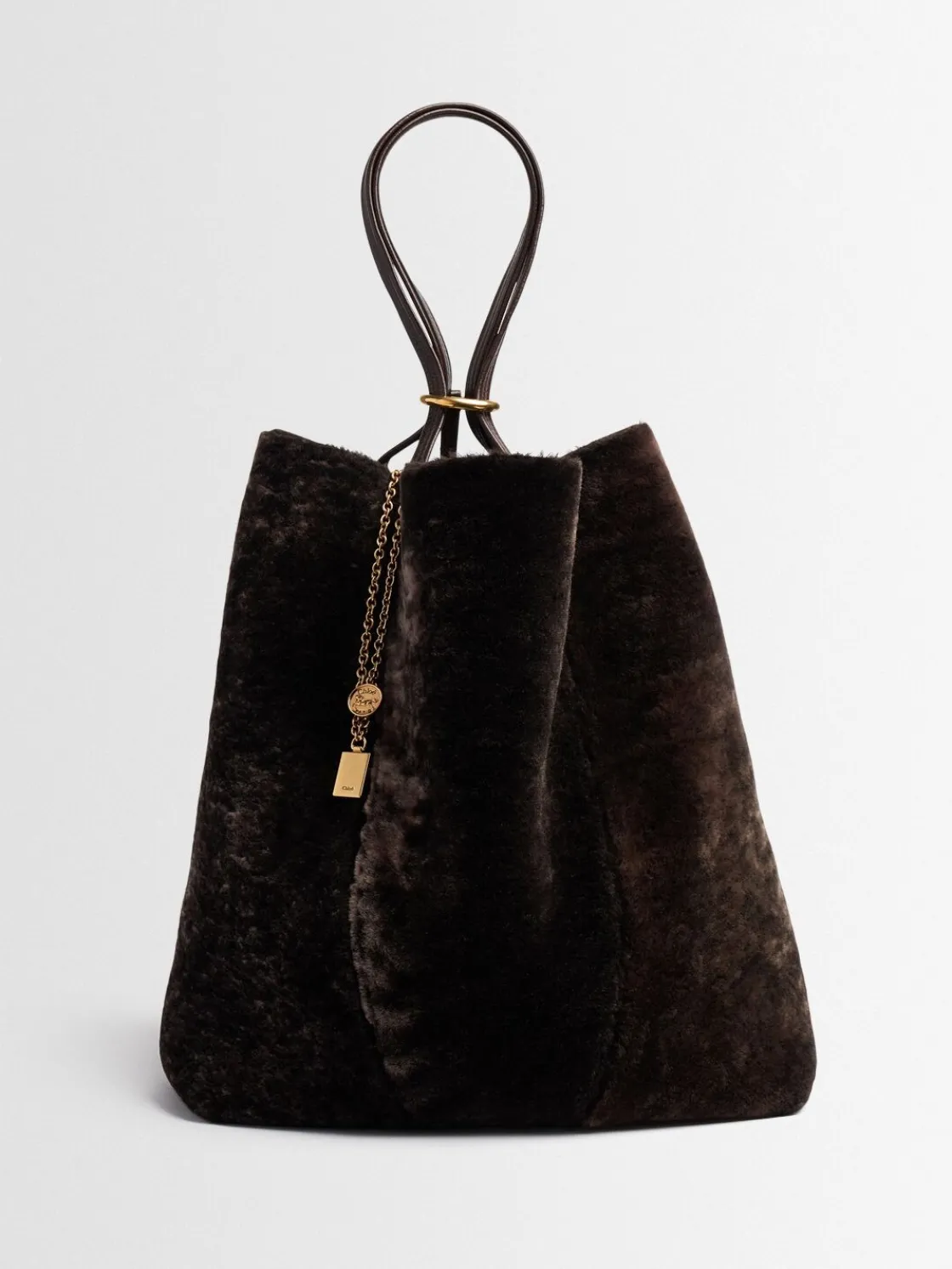 Borsa shopping grande Spin in pelliccia