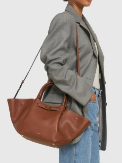 Borsa shopping midi New York in pelle martellata