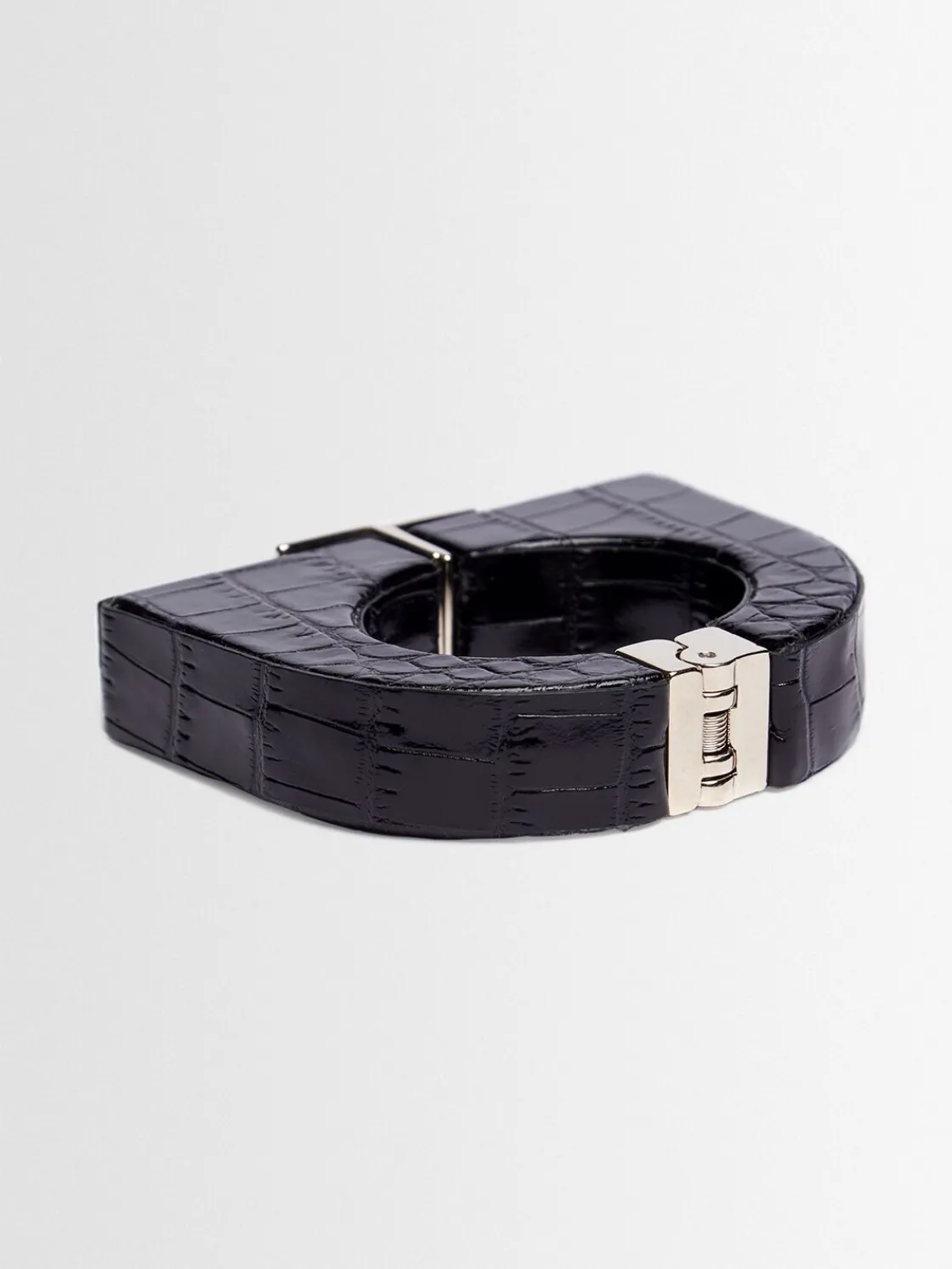Bracciale in pelle verniciata stampa coccodrillo