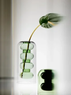 Bump tall green vase