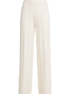 Cable knit nylon blend pants