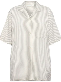 Camicia a maniche corte Jorge in seta a righe