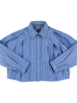 Camicia a righe in seersucker