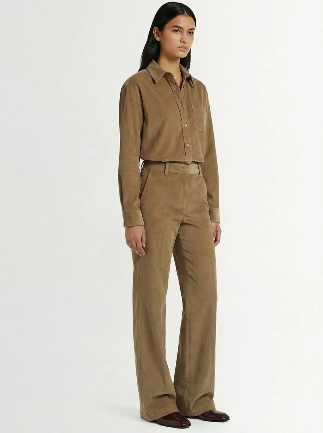 Camicia in cotone a coste Sara