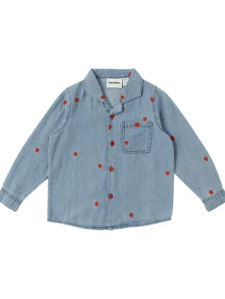 Camicia in denim di cotone / ricami