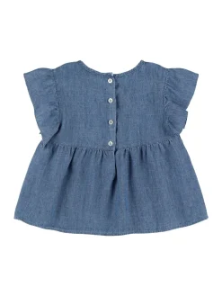 Camicia in denim di lyocell e lino
