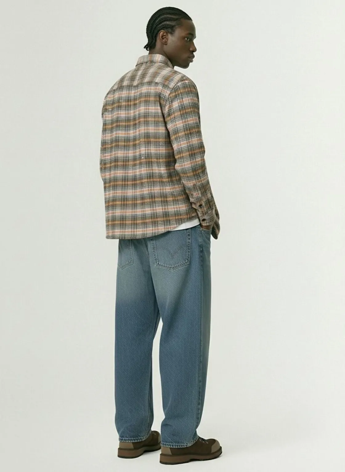 Camicia in misto lana a quadri