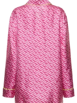 Camicia in twill di seta monogram