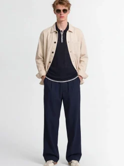 Camicia workwear in denim di misto cotone