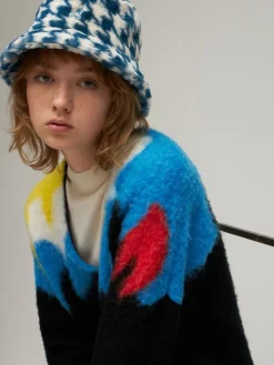 Cappello bucket in pelliccia sintetica