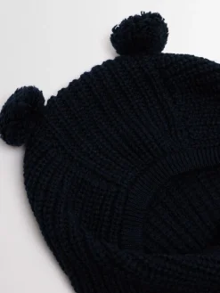 Cappello in maglia di misto lana con pompom