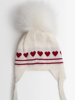 Cappello in misto lana con pompom