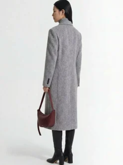 Cappotto doppiopetto in misto lana