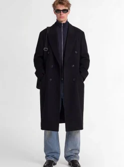 Cappotto doppiopetto in misto mohair