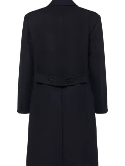 Cappotto doppiopetto in twill di lana