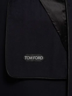Cappotto doppiopetto in twill di lana