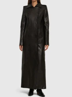 Cappotto lungo Mallory in pelle