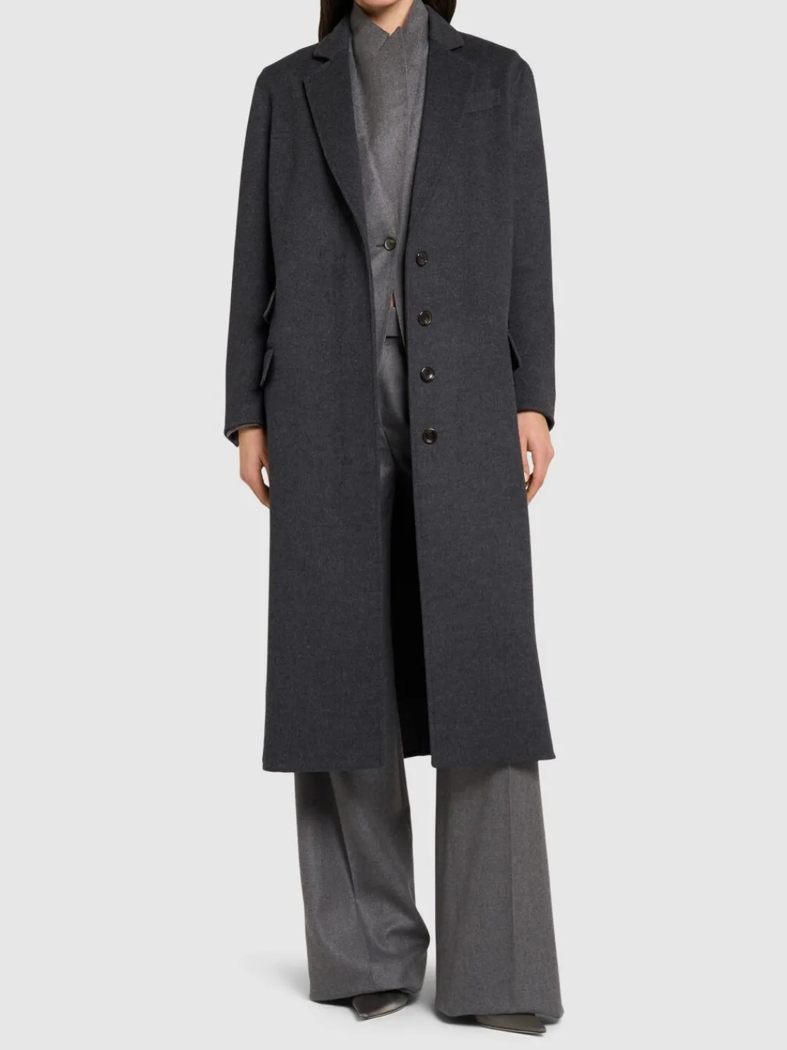 Cappotto monopetto in misto lana