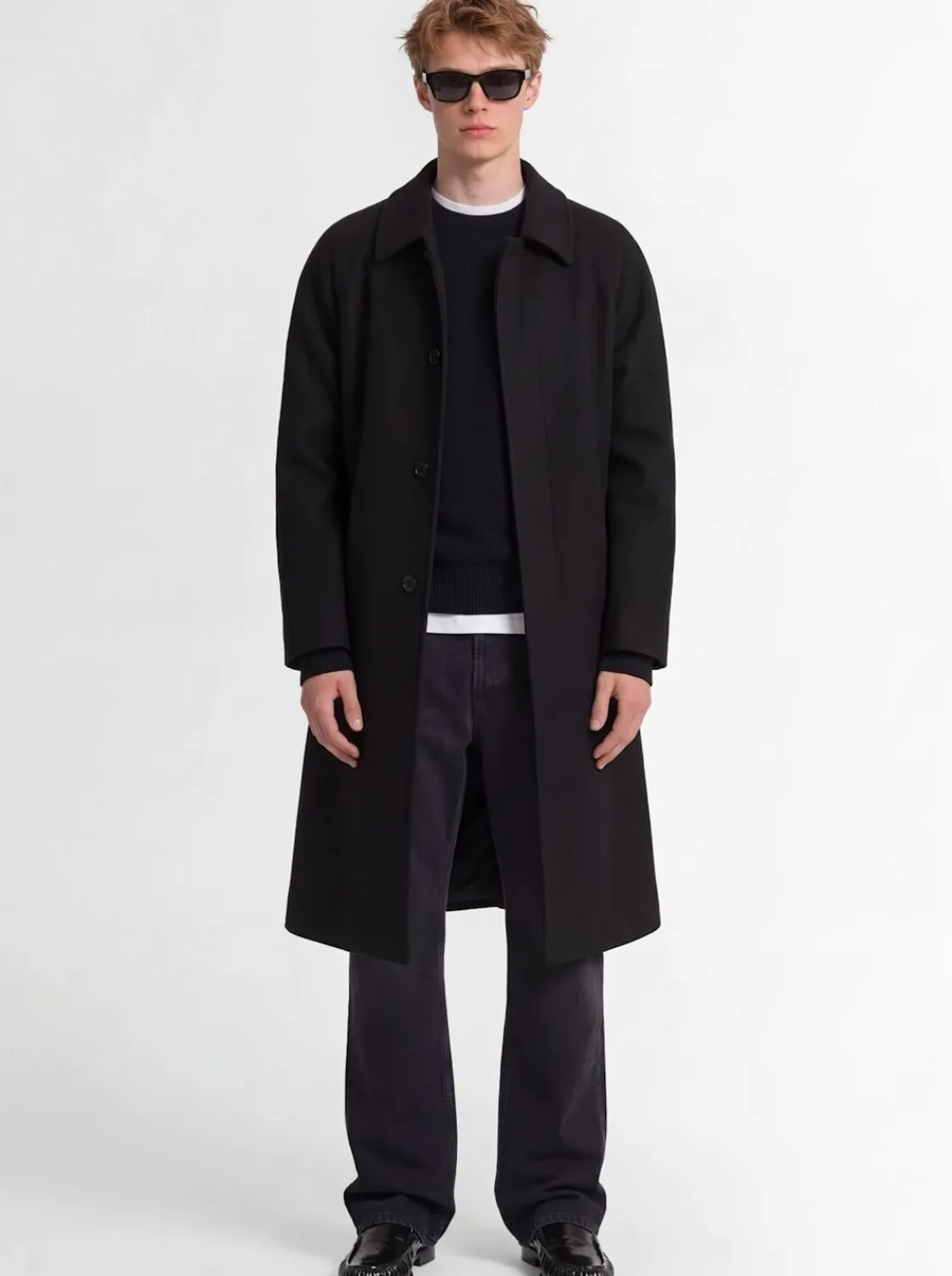 Cappotto monopetto in misto lana