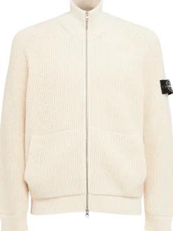 Cardigan in cotone punto popcorn