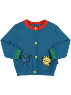 Cardigan in maglia di cotone e lana